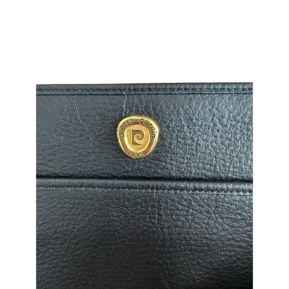 Vintage Pierre Cardin Clutch Leather Black Pouch Gold Hardware - Picture 4 of 7